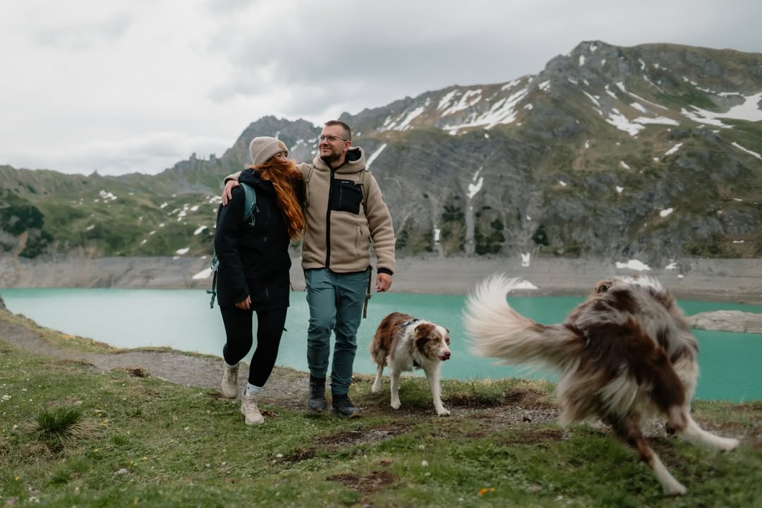 Instagram post by @twomerlecollies for Thule. Caption reads: [...] & dog friendly 🧑‍🧑‍🧒‍🧒🤰🏼🐾 AD | @thule....