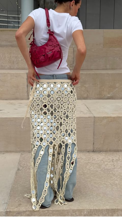 Instagram post by @ginevramavilla for Desigual. Caption reads: [...] else am i supposed to wear xx // 💋....