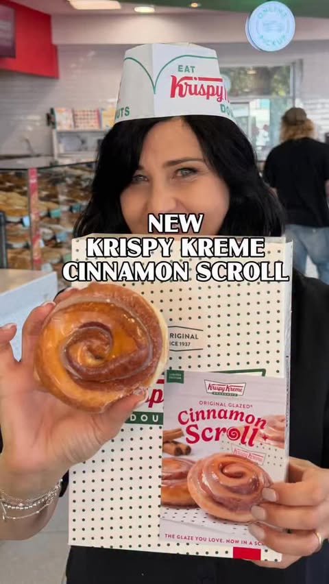 Instagram post by @serenas_cucina for Krispy Kreme Doughnuts. Caption reads: FIRST LOOK!! Krispy Kreme and Hand crafted....