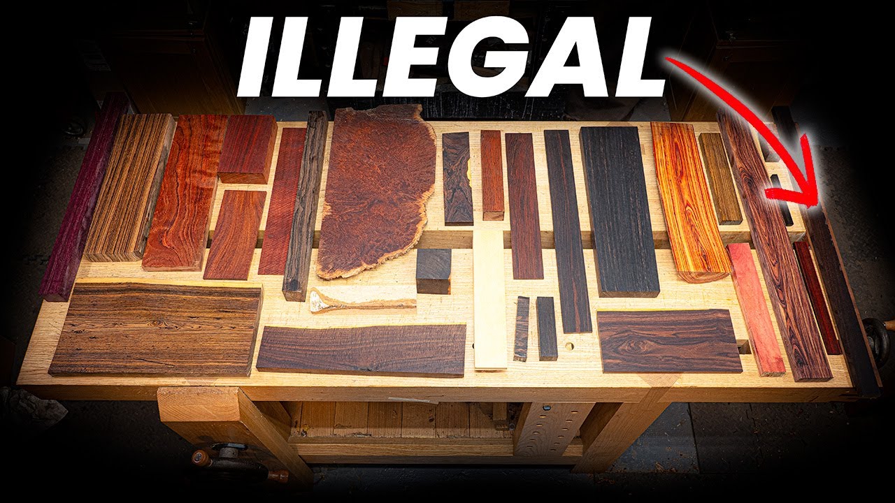 YouTube post by @MattEstlea for EcoFlow. Caption reads: The Most Expensive Woods in the World.