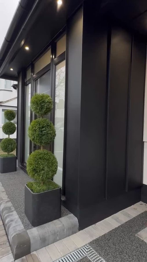 Instagram post by @noplacelikehomeinterior for The Palladio Door Collection. Caption reads: Love the difference my new Van Goph door in Black....