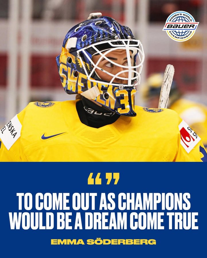 Instagram post by @iihfwomen for BAUER Hockey. Caption reads: It’s time for playoffs in the #WomensWorlds 🏒 We....