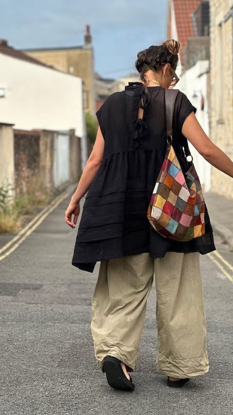 Instagram post by @louisewithease for Teva. Caption reads: [...] @_beyond_nine Trousers @freepeople Shoes....