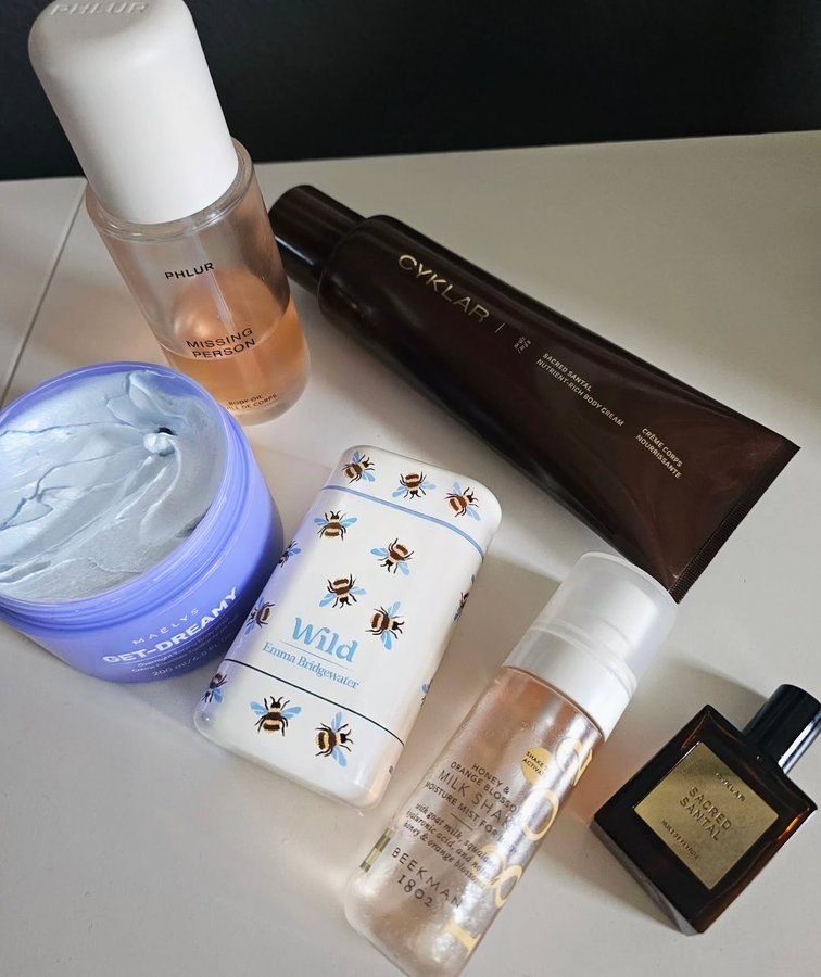 Instagram post by @kikibeautyxx for MAELYSCOSMETICS. Caption reads: A few bodycare faves ♥️
.
@wildrefill Thunderstorm....