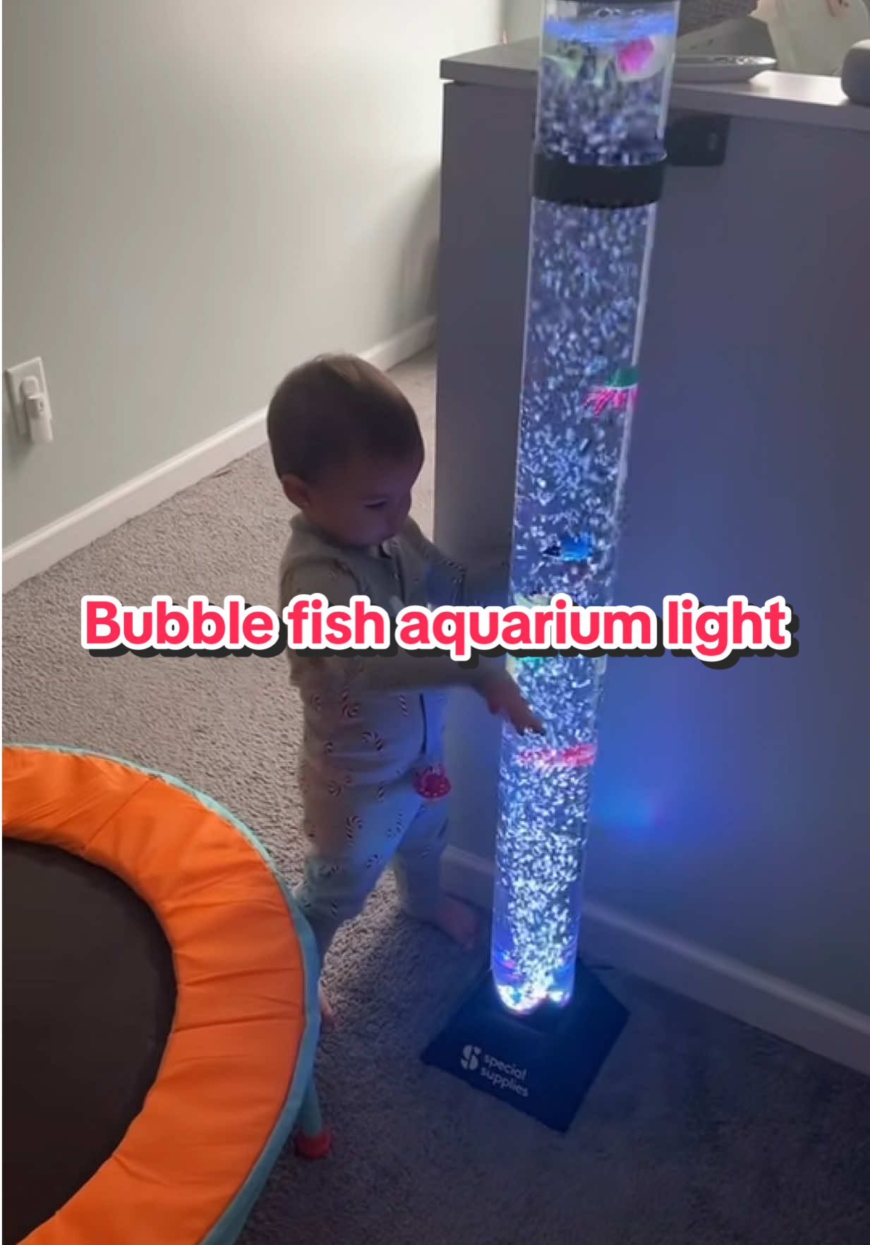 TikTok post by @manabanana23 for Special Supplies. Caption reads: @Special Supplies #sensory #aquarium #fish [...].