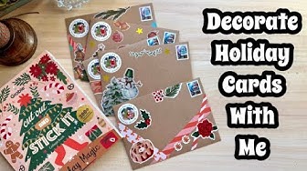 YouTube post by @thriftyday for Grabie Art. Caption reads: Decorate Holiday Cards With Me Using The Grabie....