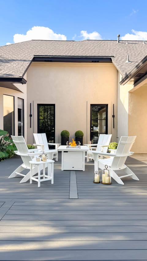 Instagram post by @kristensellentin for Polywood. Caption reads: I’ve always wanted @polywood for our patio, and....