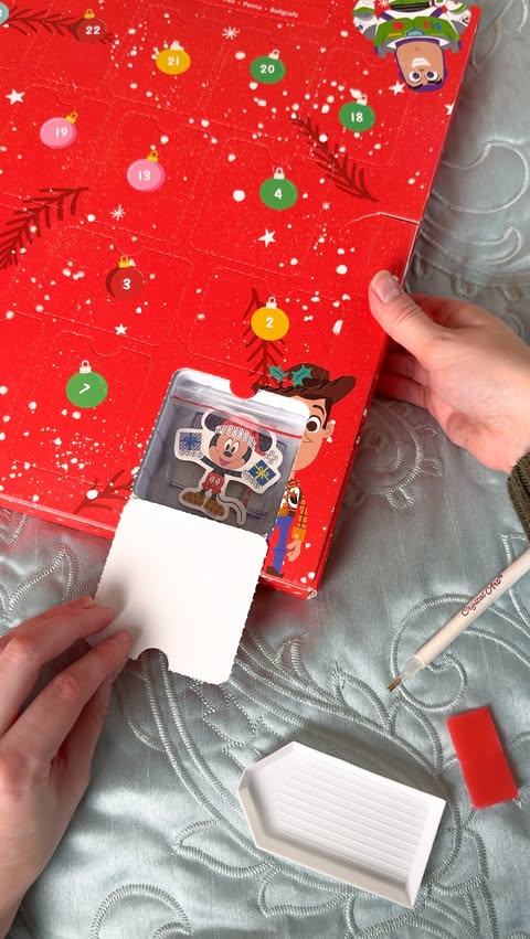 Instagram post by @joanneuponatime for Craft Buddy. Caption reads: [...] Disney Crystal Art advent calendar by....