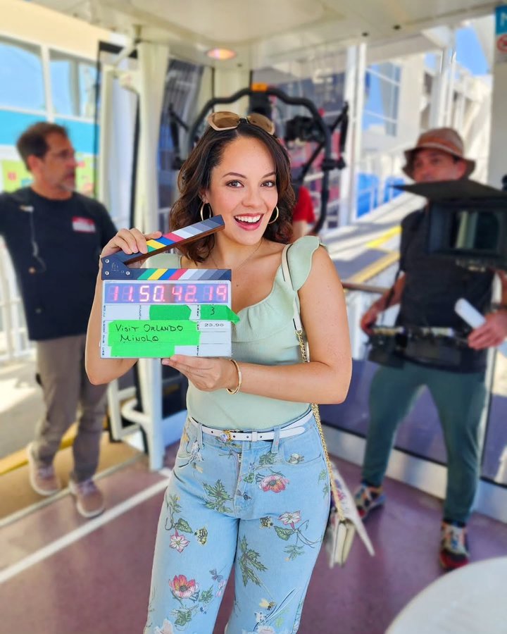 Instagram post by @lexymonty for Dezerland Park Orlando. Caption reads: Behind the scenes. 🎬🚗....