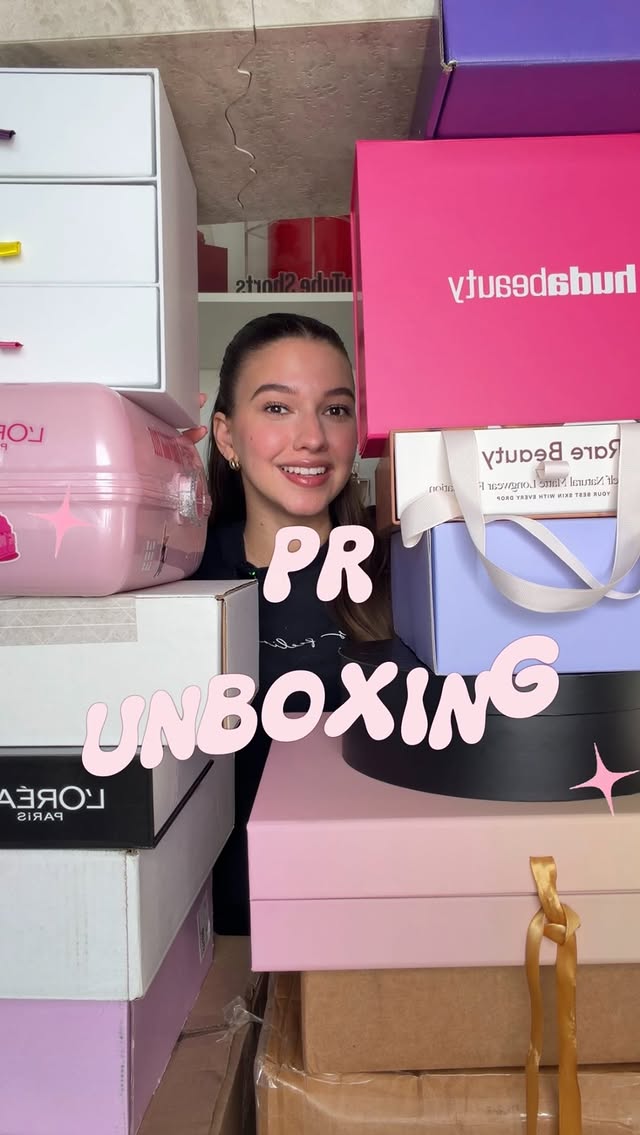 Instagram post by @deborahruiz for CÉCRED. Caption reads: PR unboxing 3 month beauty haul 💖 Grateful to all....