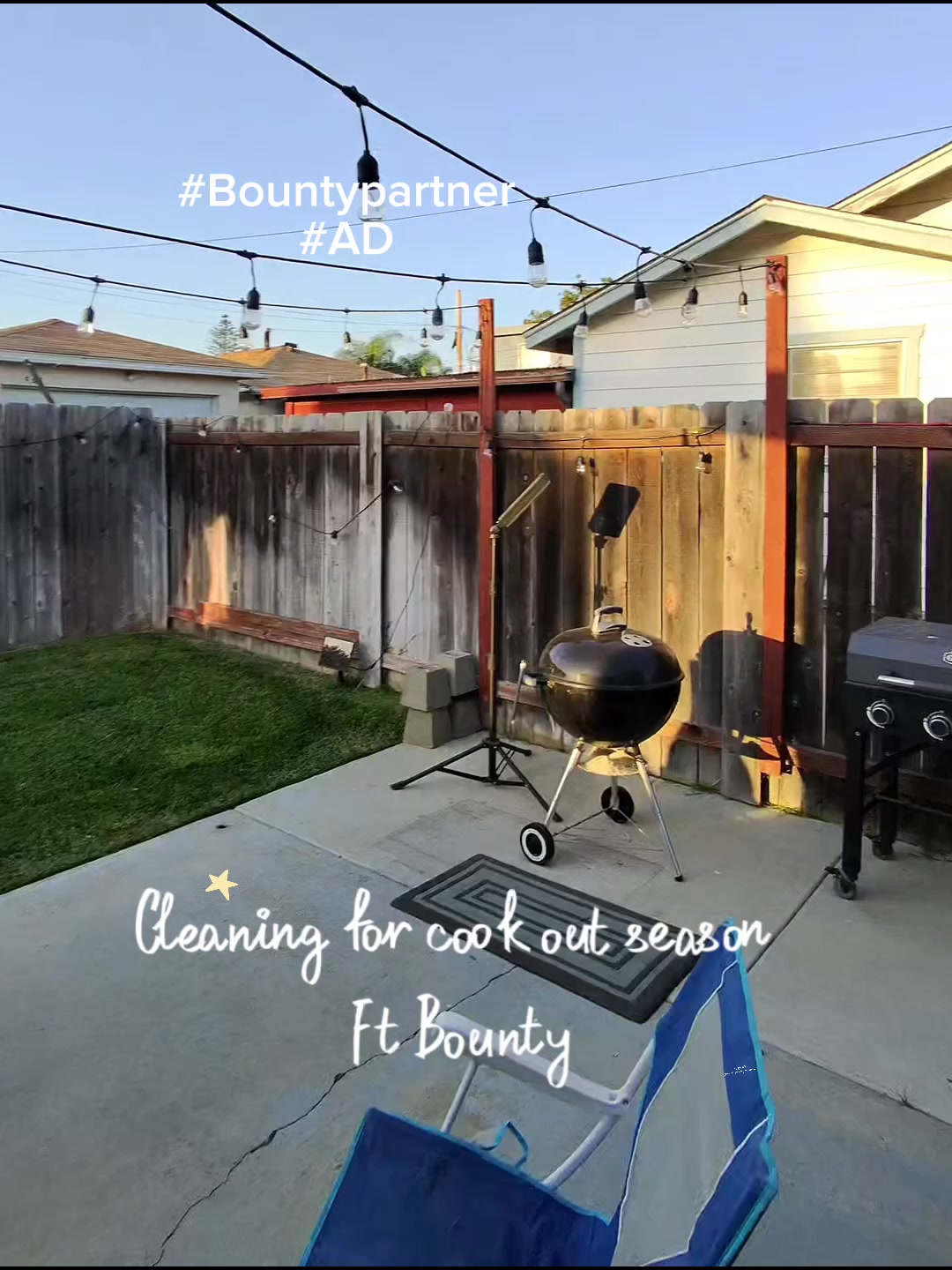 TikTok post by @lil.flaca619 for Bounty. Caption reads: Locking in this summer ☀️ @Bounty Paper Towels....