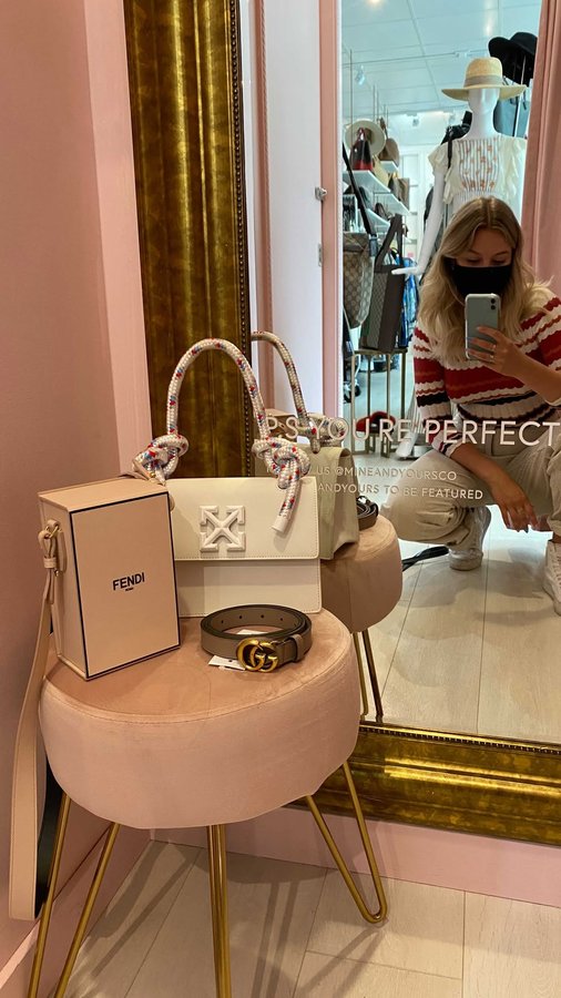 Instagram post by @tskovbye1 for Mine & Yours. Caption reads: Last week I finally stopped in to @mineandyoursco....