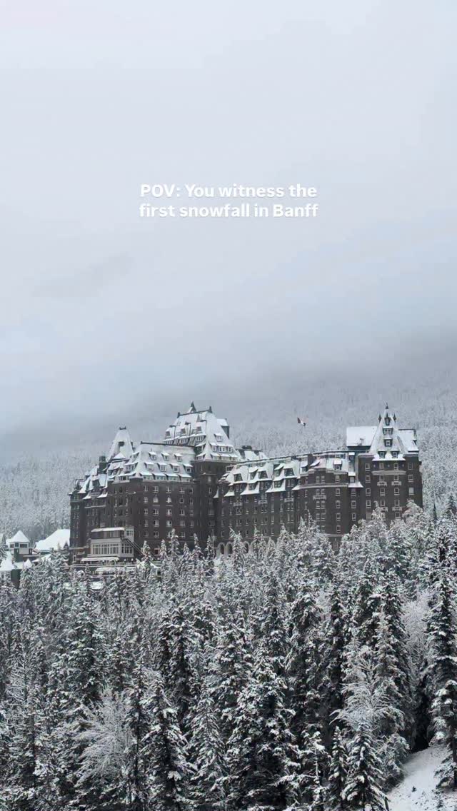 Instagram post by @gabrielladl for Travel Alberta. Caption reads: First snow feels! ❄️ 

Winter wonderland has....