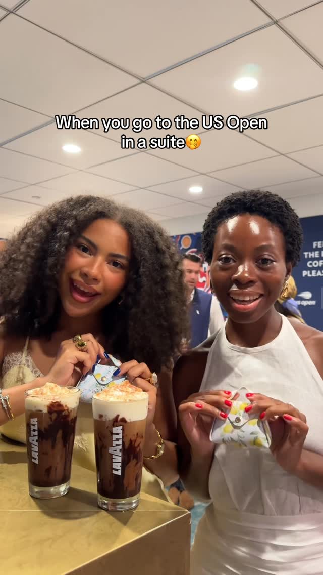 Instagram post by @nikki.bruner for Lavazza USA. Caption reads: Living the SUITE life at the US Open with....