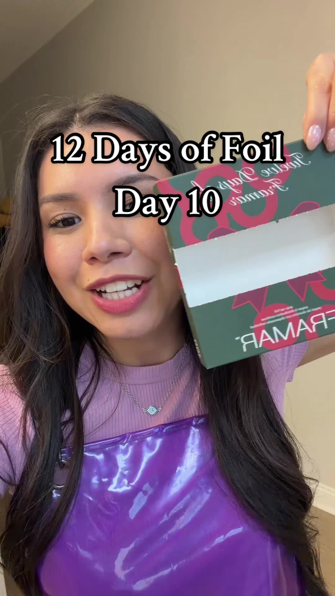 TikTok post by @_jennymendoza for Framar. Caption reads: Day 10 of @framar 12 days of Christmas foils....