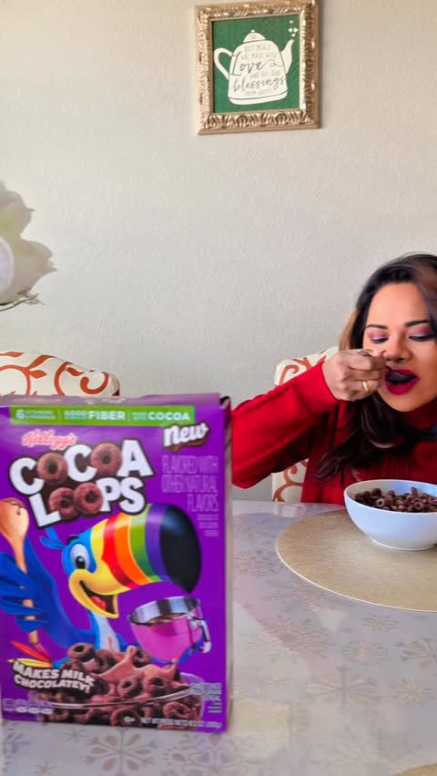 Instagram post by @fashionmejen for Froot Loops. Caption reads: #AD @frootloops Mornings in a busy mom life can....