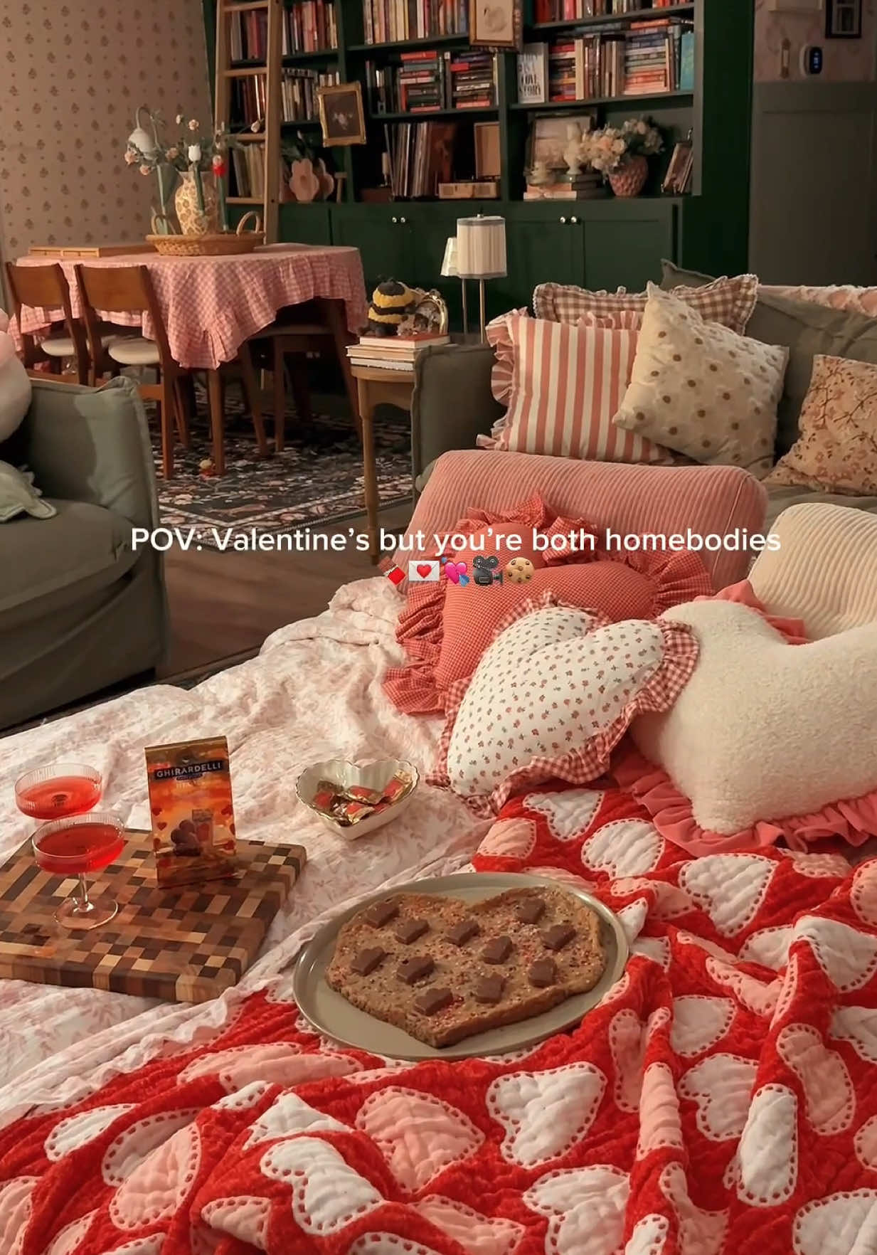 TikTok post by @flashesofstyle for Ghirardelli. Caption reads: [...] stay in on Valentine’s Day with our....