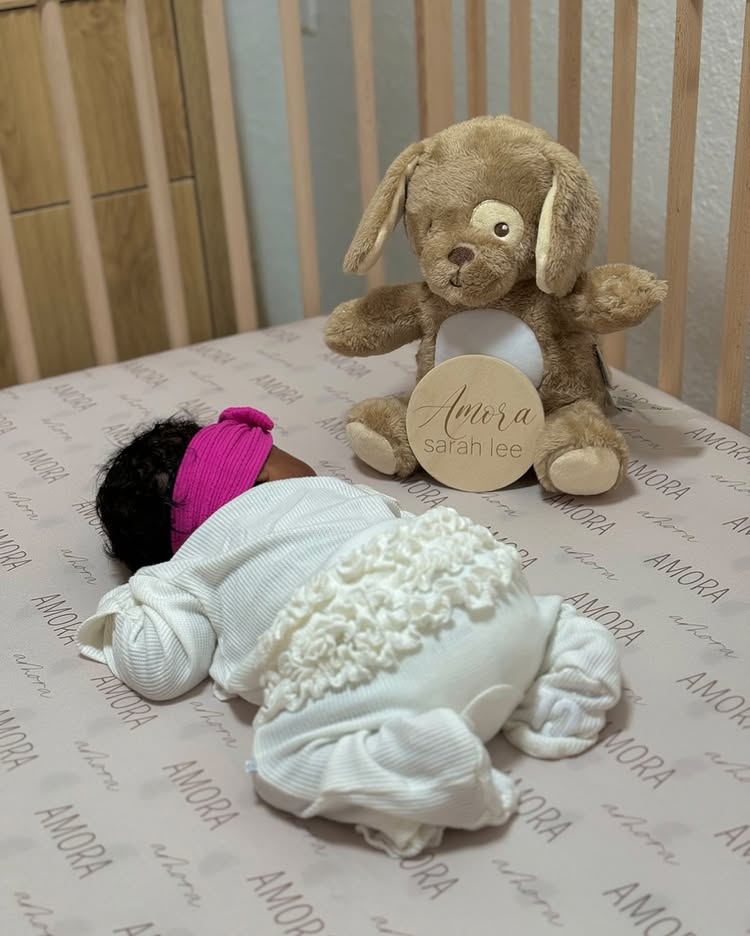 Instagram post by @shamarshantel for Caden Lane. Caption reads: Amora 💕 

@cadenlane has the cutest baby items....
