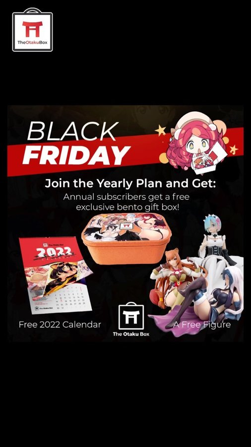 Instagram post by @itsmidna for The Otaku Box. Caption reads: [...] TODAS LAS COSITAS QUE LES TRAE THE OTAKU BOX....