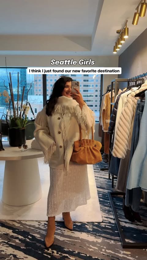 Instagram post by @espressoandmartini for Saks Fifth Avenue. Caption reads: A little style reset during our recent staycation....