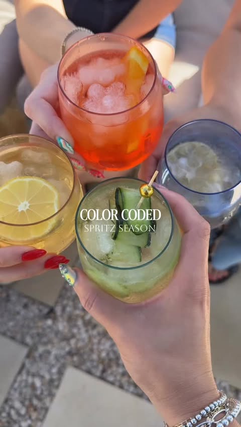Instagram post by @misskrisnicolle for Tossware. Caption reads: [...] extra by color coding every drink with....