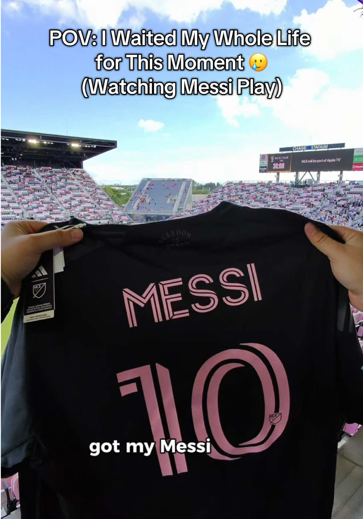 TikTok post by @mysolopov for Major League Soccer. Caption reads: I got to witness the 🐐 play live 🥲 @Major League....