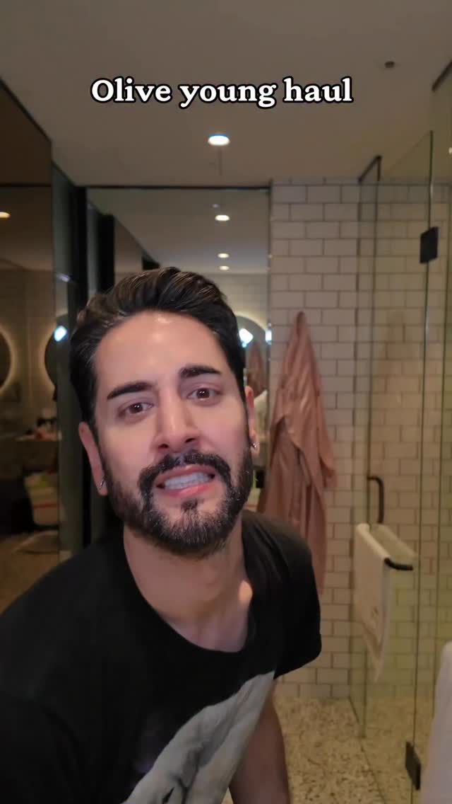 Instagram post by @james_s_welsh for OLIVE YOUNG. Caption reads: Move just bought a years worth of Korean skincare....