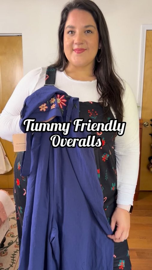 Instagram post by @laura.m.clifford for BloomChic. Caption reads: #AD| Tall girl approved overalls can be so hard to....