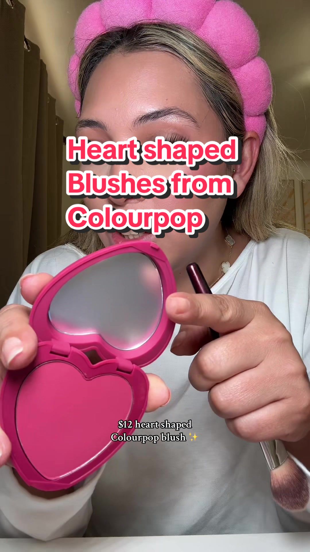 TikTok post by @lacoronel90 for ColourPop. Caption reads: 🩷I can’t get over how cute these heart shaped....