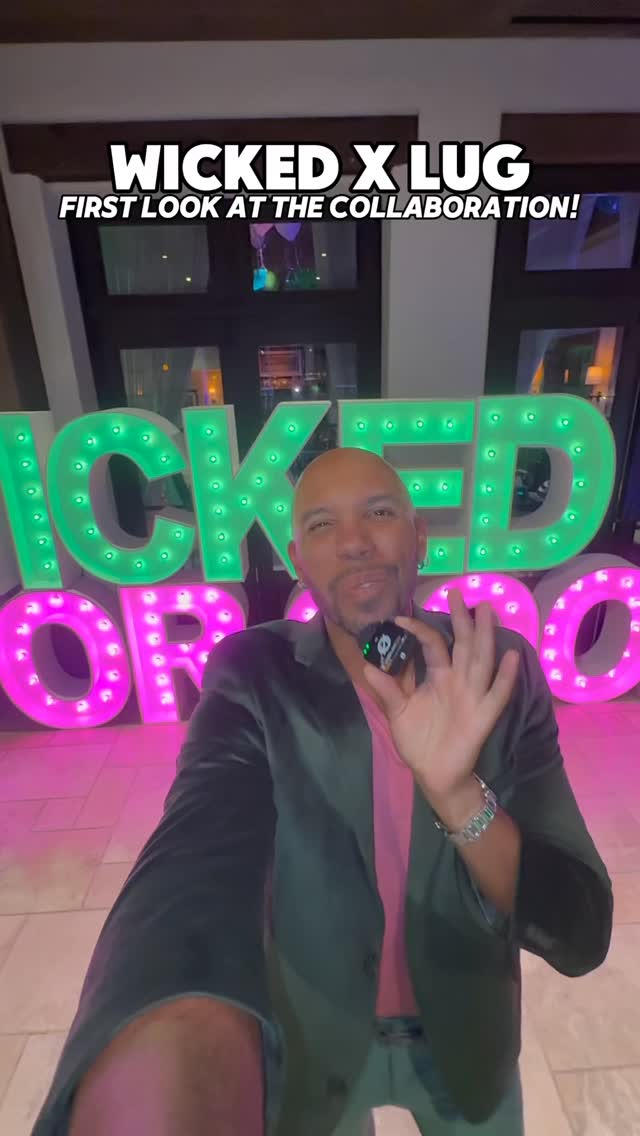 Instagram post by @jerendelle_official for Lug. Caption reads: The Wicked x Lug collab is here and came to SLAY!....