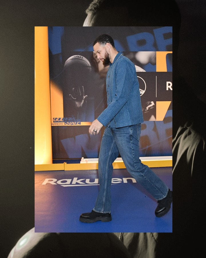 Instagram post by @stephencurry30 for Rakuten. Caption reads: Saving the best for last! For my final tunnel look....