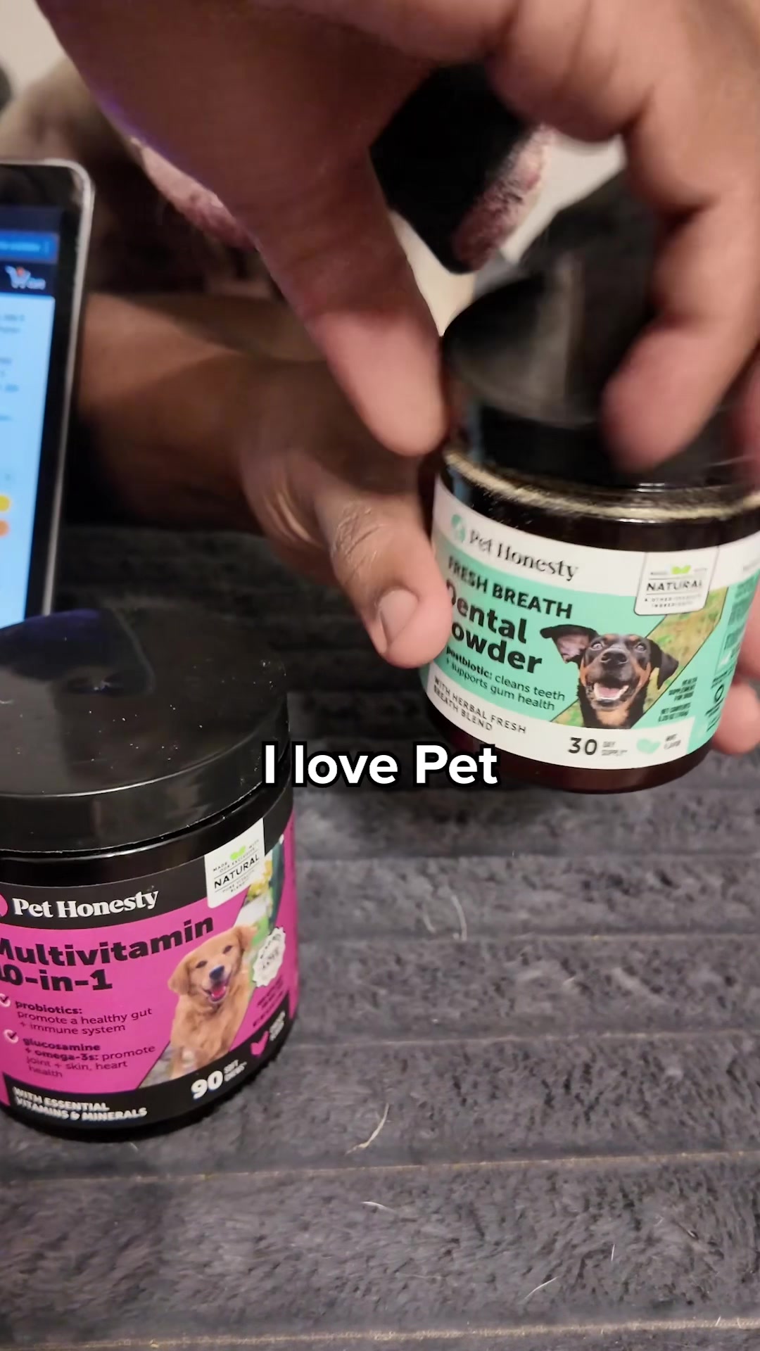 TikTok post by @gainzdogz for PetHonesty. Caption reads: [...] only on AMZ Prime Day! @Pet Honesty....