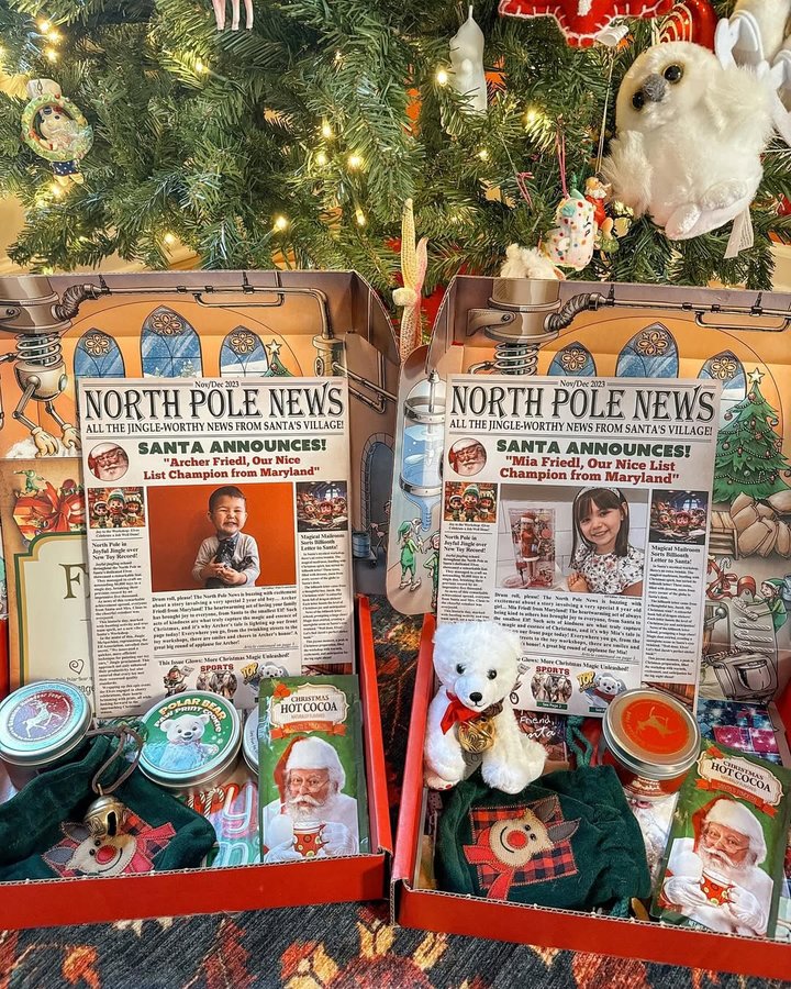 Instagram post by @amandajfriedl for Package From Santa. Caption reads: Thanks to the elves at @packagefromsanta for....