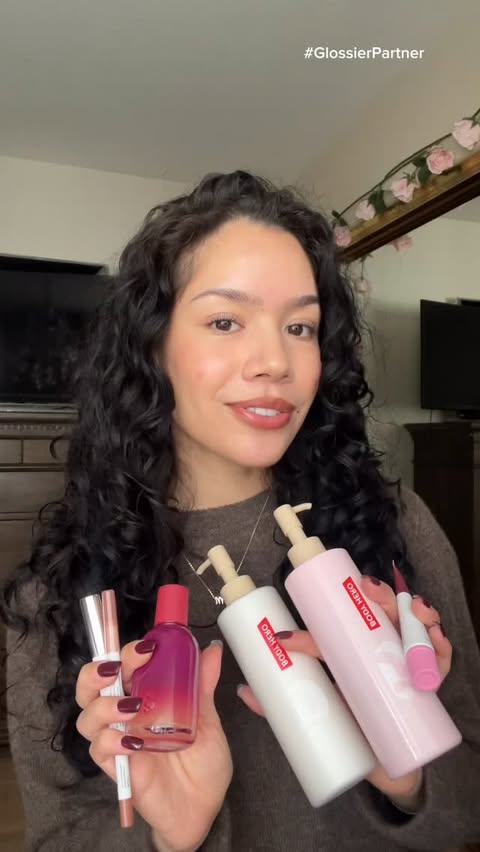 Instagram post by @ppattynicole for Glossier. Caption reads: everything i would stock up on during the....