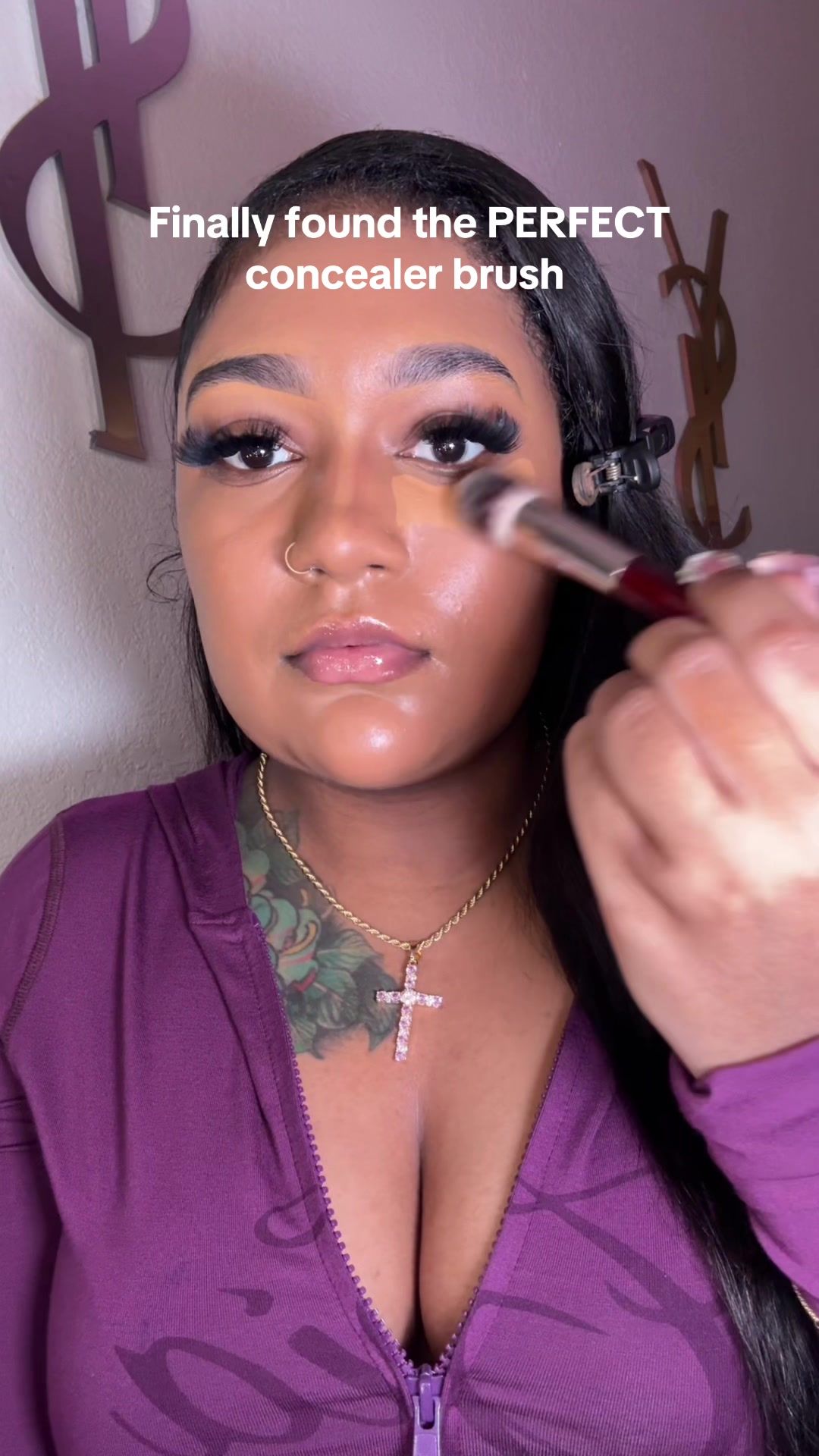 TikTok post by @jordykaoir for BK Beauty. Caption reads: Let’s try the @BK Beauty Brushes 110 Large....