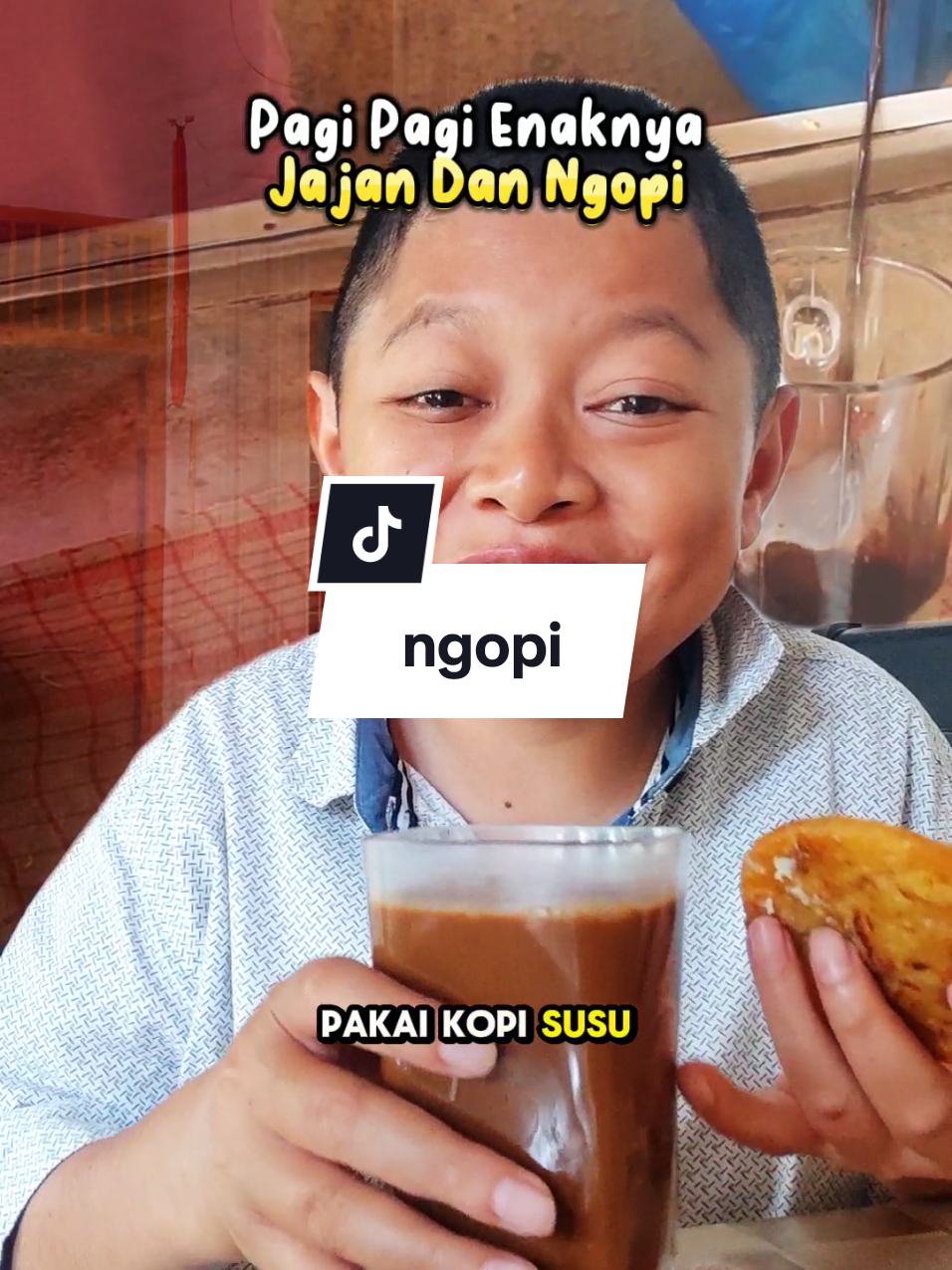 TikTok post by @muhajjirsyahidapu for Metooo. Caption reads: [...] biar bisa nikmatin kopi dengan tenang.....