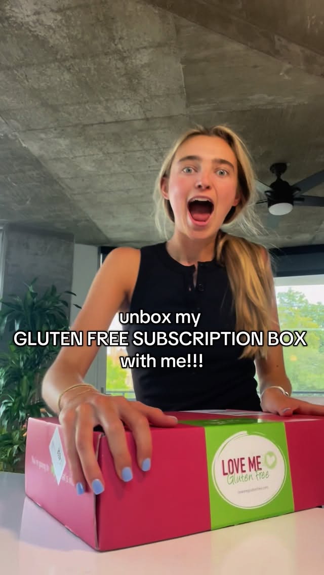 Instagram post by an influencer for Love Me Gluten Free. Caption reads: [...] this package arrives!! @lovemeglutenfree....