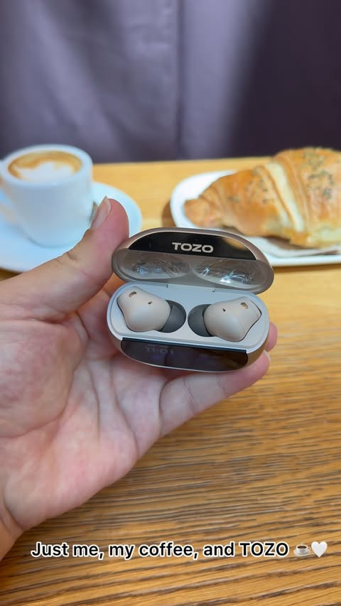 Instagram post by @_vibe_rose for TOZO. Caption reads: [...] been all about coffee, good music, and my....