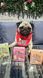 Instagram post by @cookiethepug.2021 for Furr Boost. Caption reads: [...] @furr_boost 

COOKIE10....