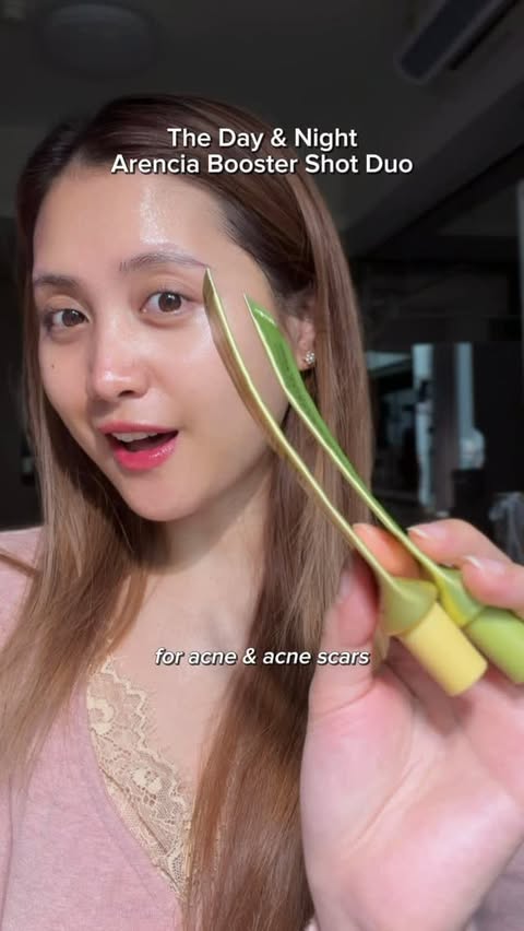 Instagram post by an influencer for 3CE JAPAN. Caption reads: Best day & night booster shot routine ✨....