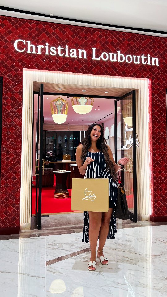 Instagram post by @naureenyoussef for Christian Louboutin. Caption reads: I’ve a little bucket list of designer pieces since....