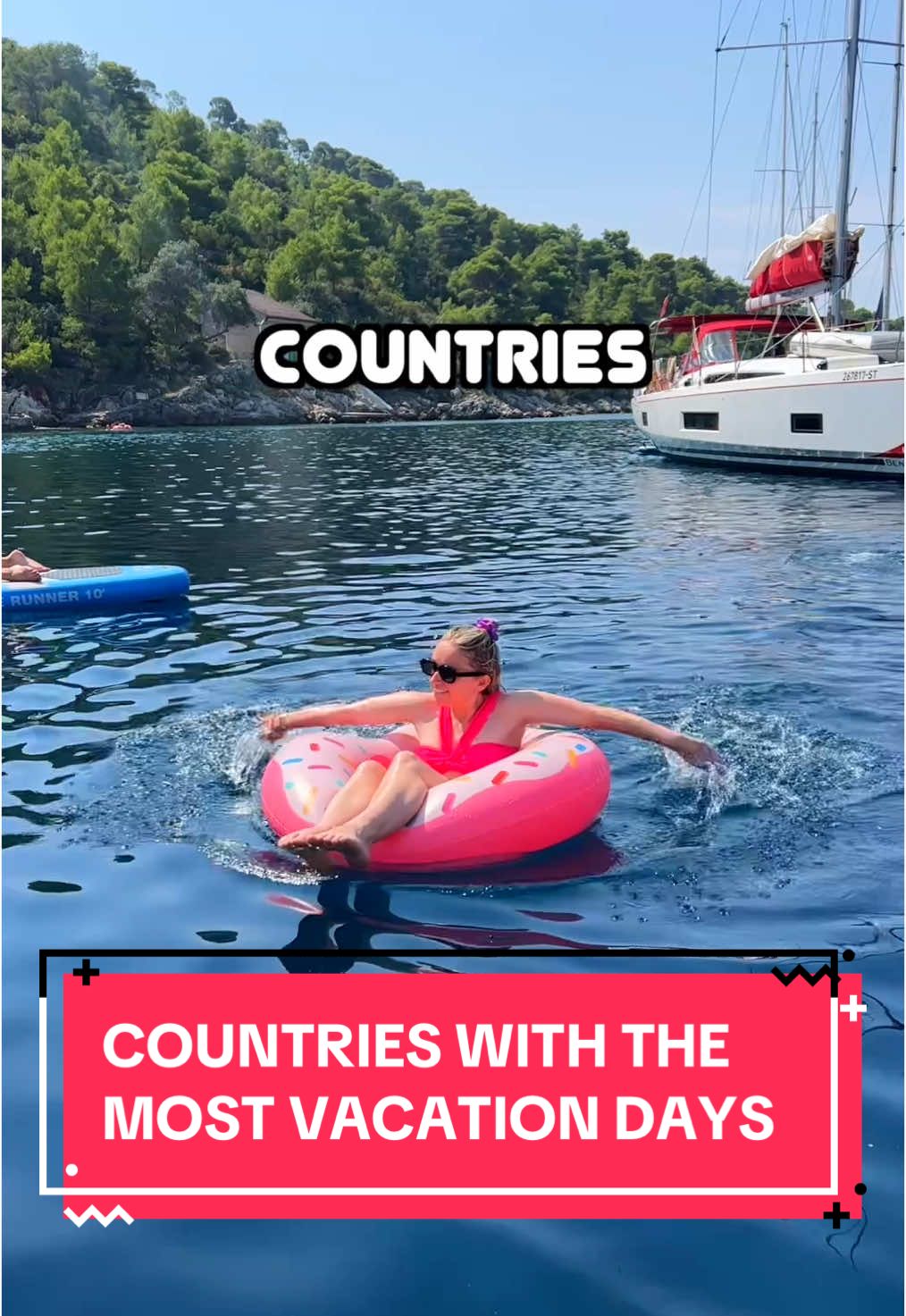 TikTok post by @live_thedash for Skyscanner. Caption reads: Countries in Europe with the MOST vacation days 👀....
