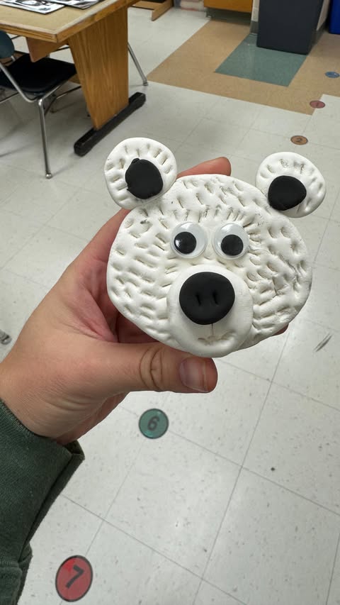 Instagram post by @mrsallainart for Crayola. Caption reads: Little hands working hard! 🐻‍❄️🐻‍❄️🐻‍❄️ 

White....