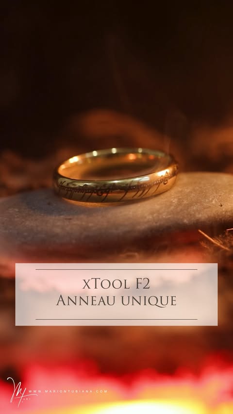 Instagram post by @marion_tubiana_artist for xTool. Caption reads: [...] l’atelier : J’ai dégainé la xTool F2 et le....
