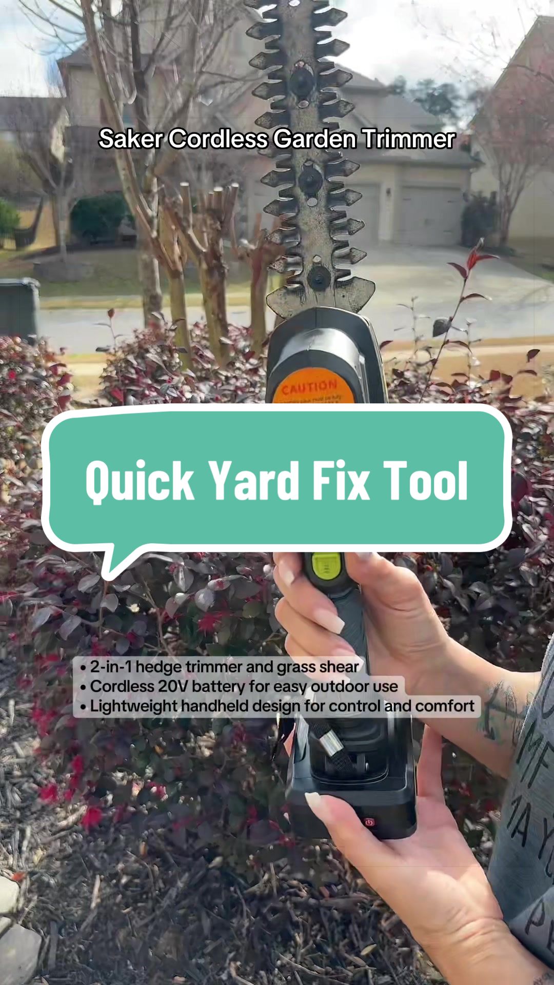 TikTok post by @arielthecarolinagirl for Smartsaker. Caption reads: [...] is perfect for quick yard....