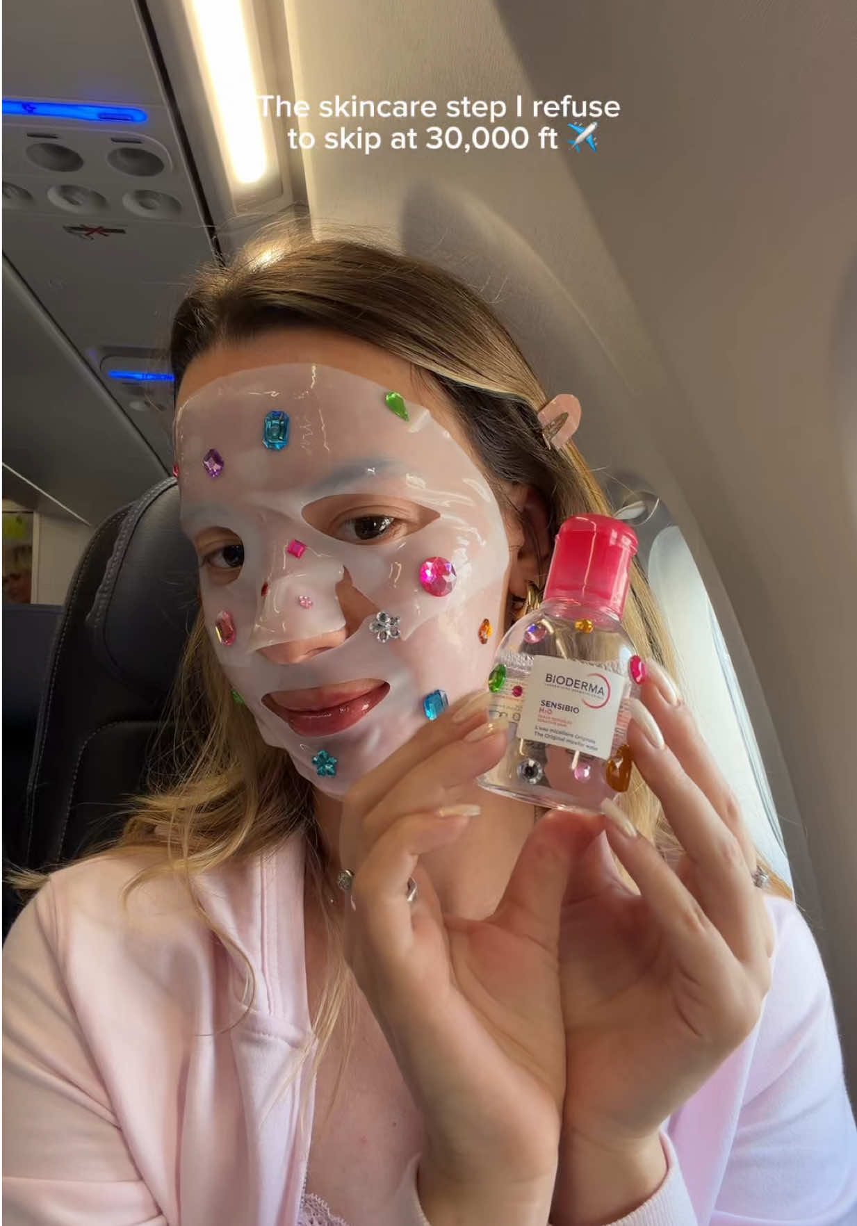 TikTok post by @twinskka for BIODERMA USA. Caption reads: [...] ft? Challenge accepted ✈️✨ Keeping @BIODERMA....