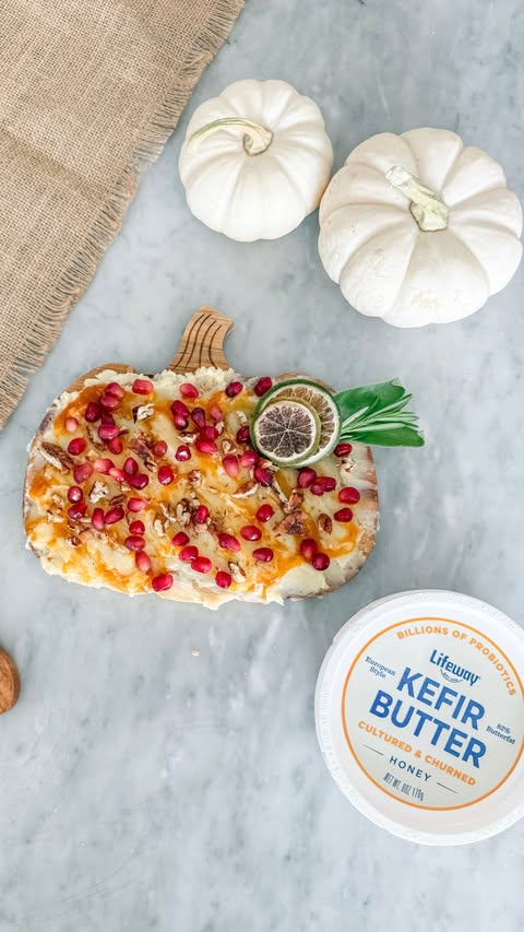 Instagram post by @visionboardscharcuterie for Lifeway Foods. Caption reads: Pumpkins + Honey + Butter = Fall *Chefs Kiss*....
