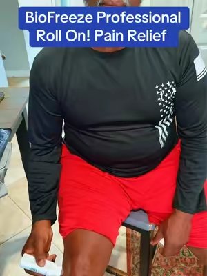 TikTok post by @mrfeelmelikeifeel for Biofreeze. Caption reads: Take your Pain Reliever on the go! @BioFreeze....