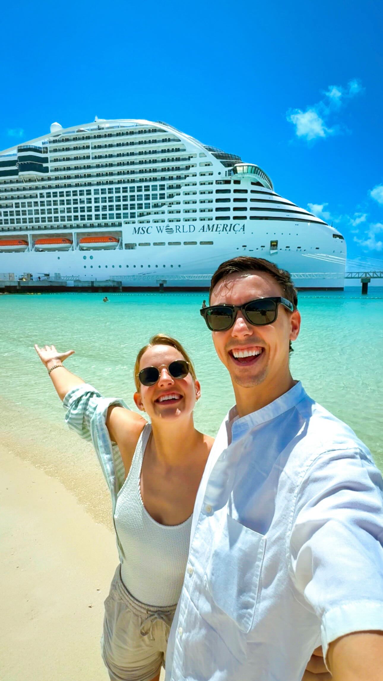 Instagram post by @2passports1dream for MSC Cruises Official. Caption reads: When on a cruise, nothing is too far away! Coffee....