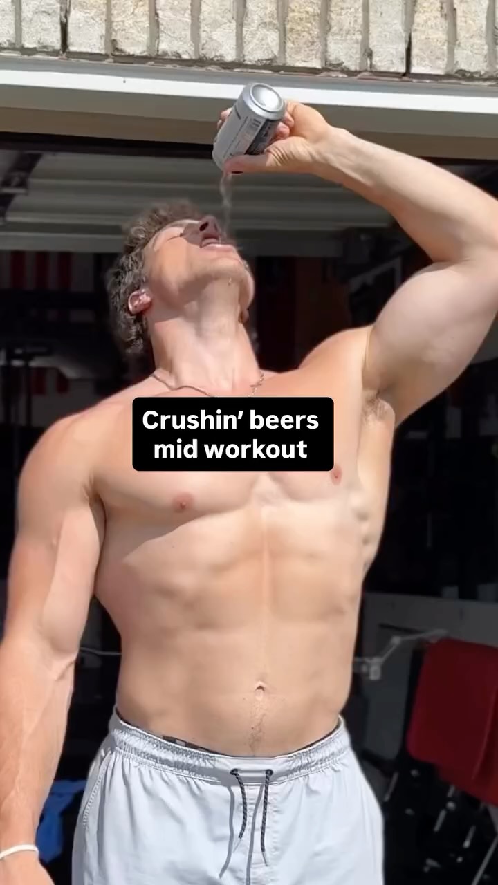 Instagram post by @milesjamesburris for Athletic Brewing. Caption reads: It was part of a super set, Dick. 

#GymHumor....